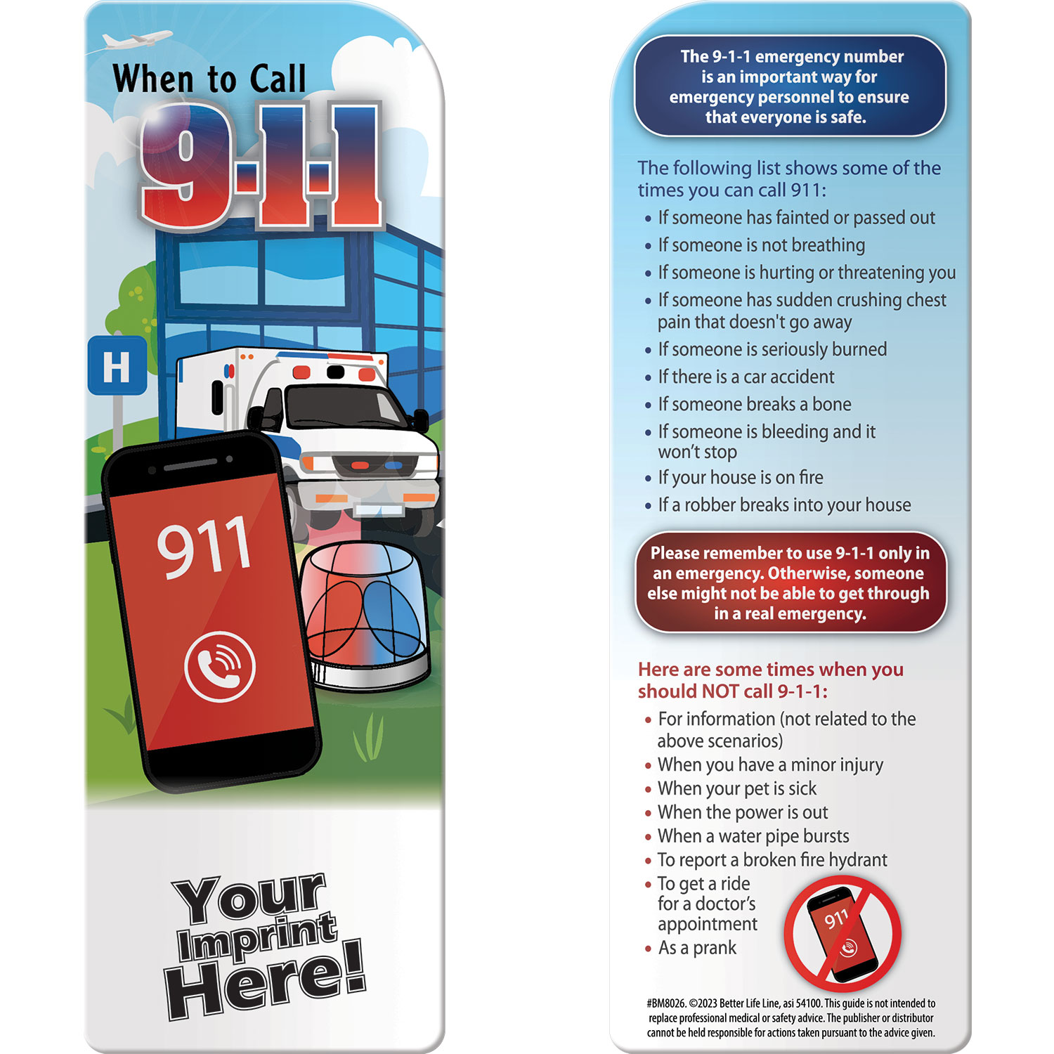 Bookmark - When to Call 9-1-1 1