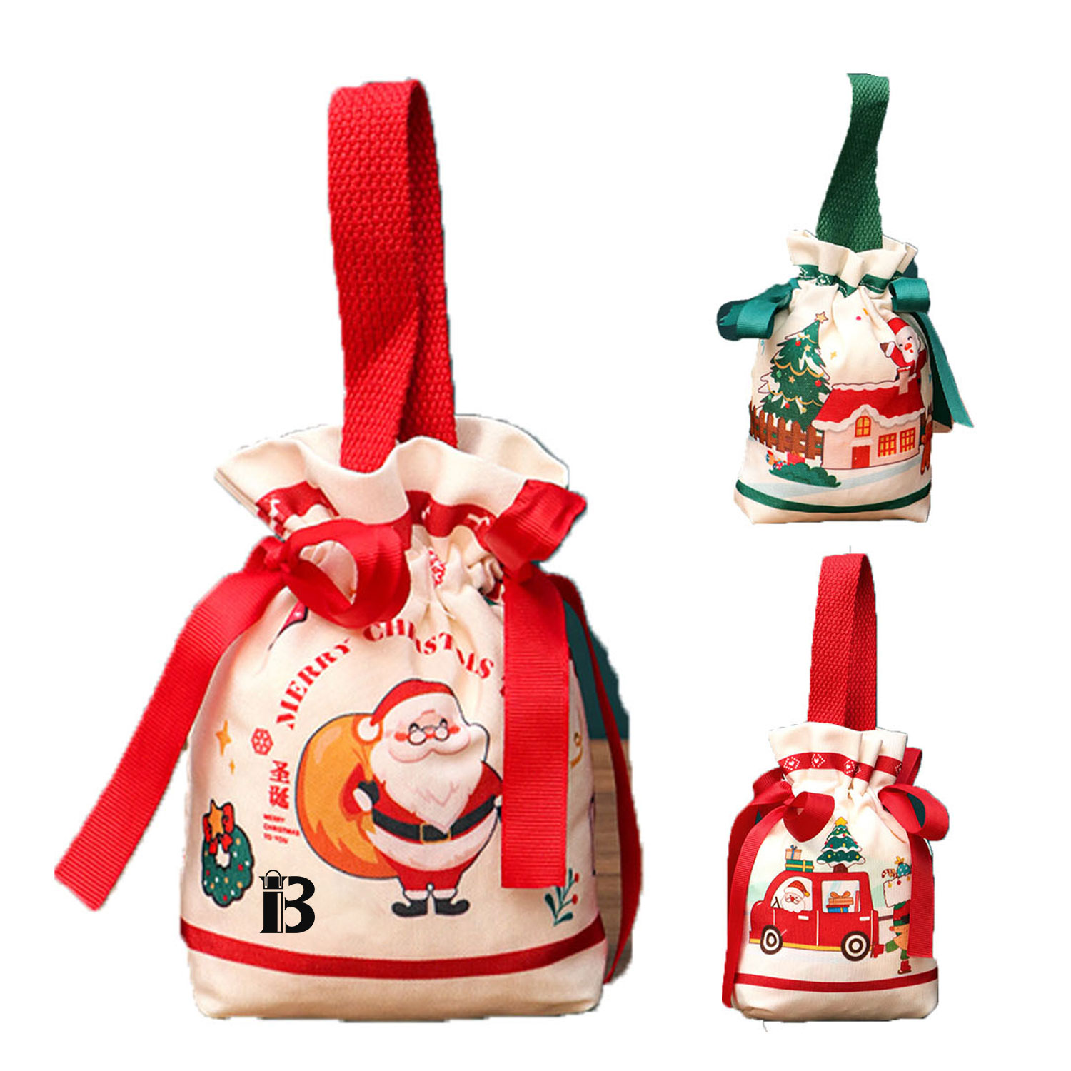 Christmas Canvas Gift Bag, custom tote bag with logo imprint 2