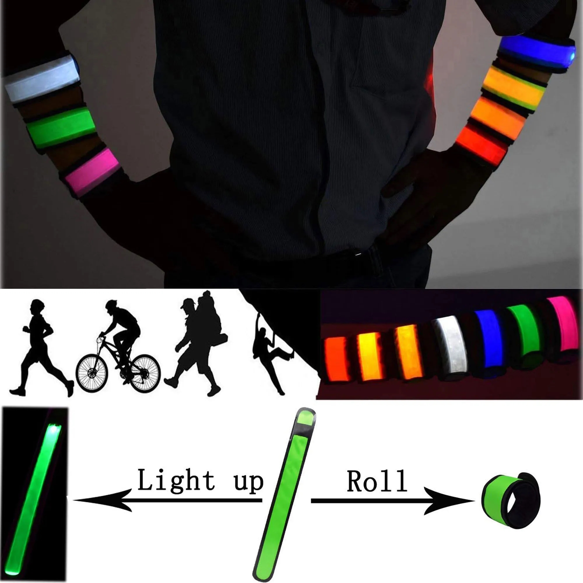 LED Glow Slap Bracelets MOQ 100PCS 3