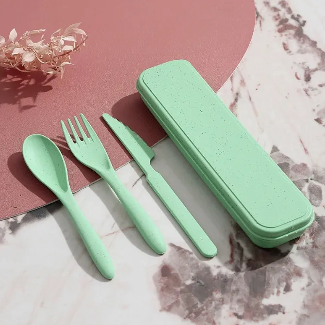 Eco-Friendly 3-in-1 Wheat Straw Utensil Set 11
