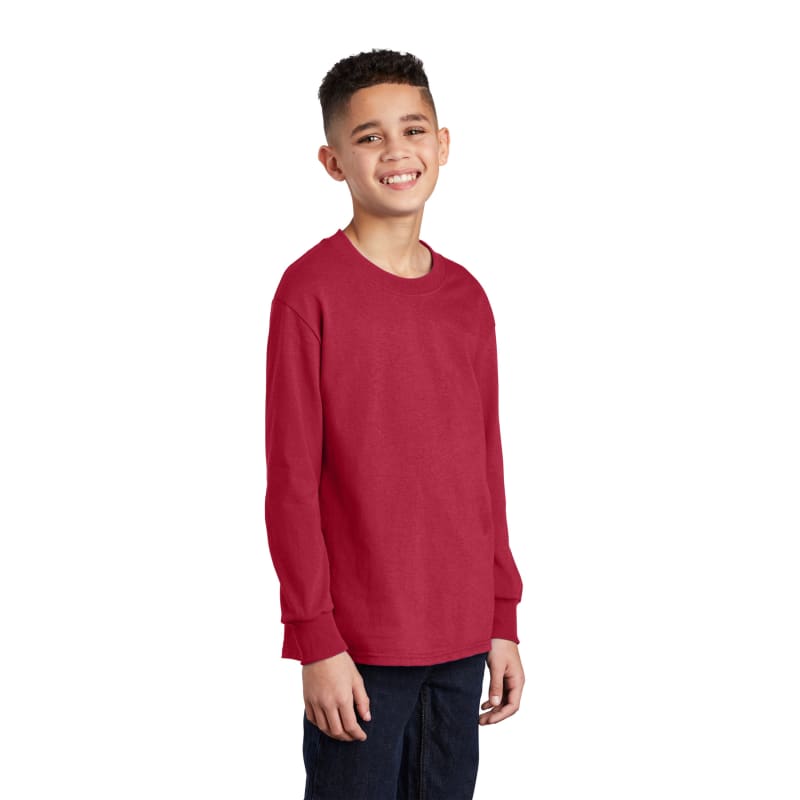 Port & Company Youth Long Sleeve Core Cotton Tee. 12
