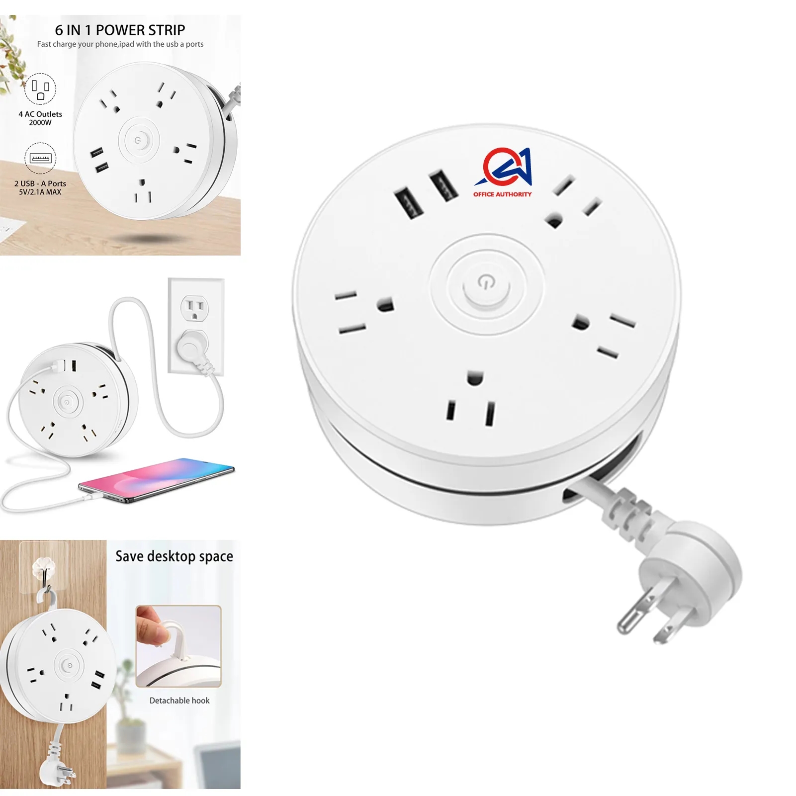 Power Strips with 4 Outlets and 2 USB Ports 2