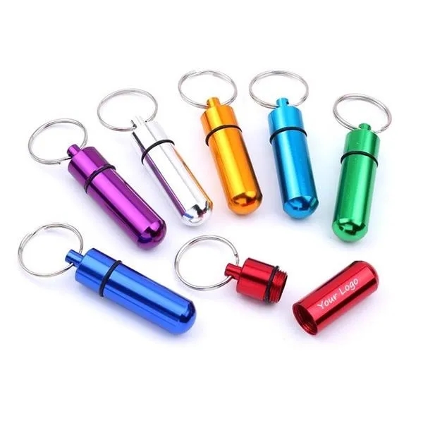 Aluminum Pill Case With Keychain 1