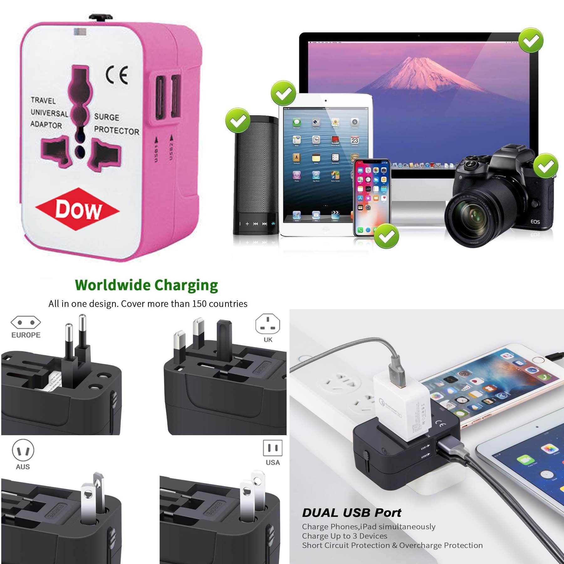 iBank® Universal Travel Adapter USB C, All in One Worldwide Plug Adapter 3