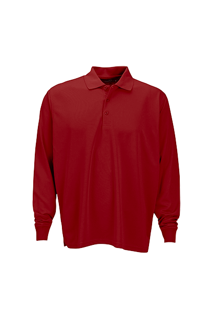 Vansport Omega Long Sleeve Solid Mesh Tech Polo 14