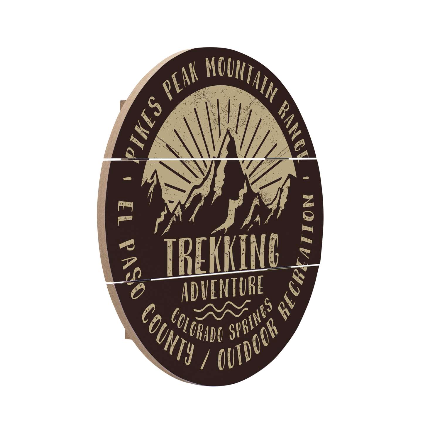 12" Round MDF Slatted Wood Print