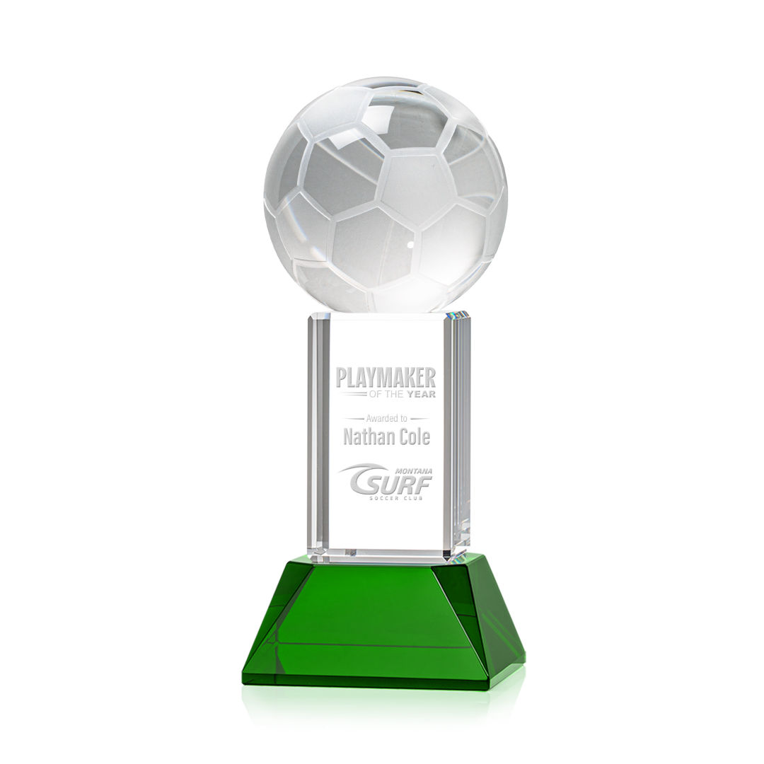 Soccer Ball Award on Stowe Base - Green 12