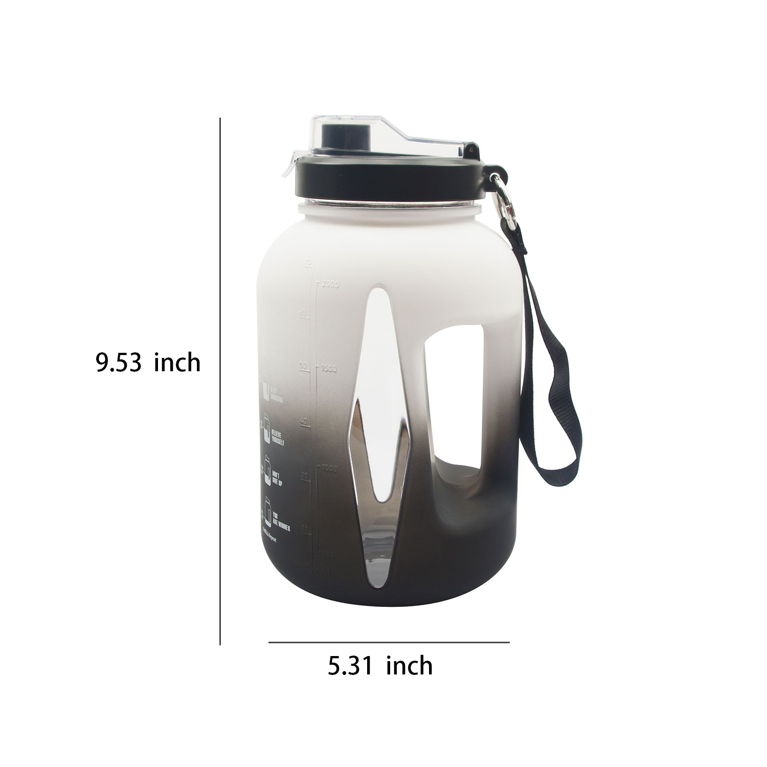 74 Oz Plastic Sports Water Bottle w/ Carrying Rope 16