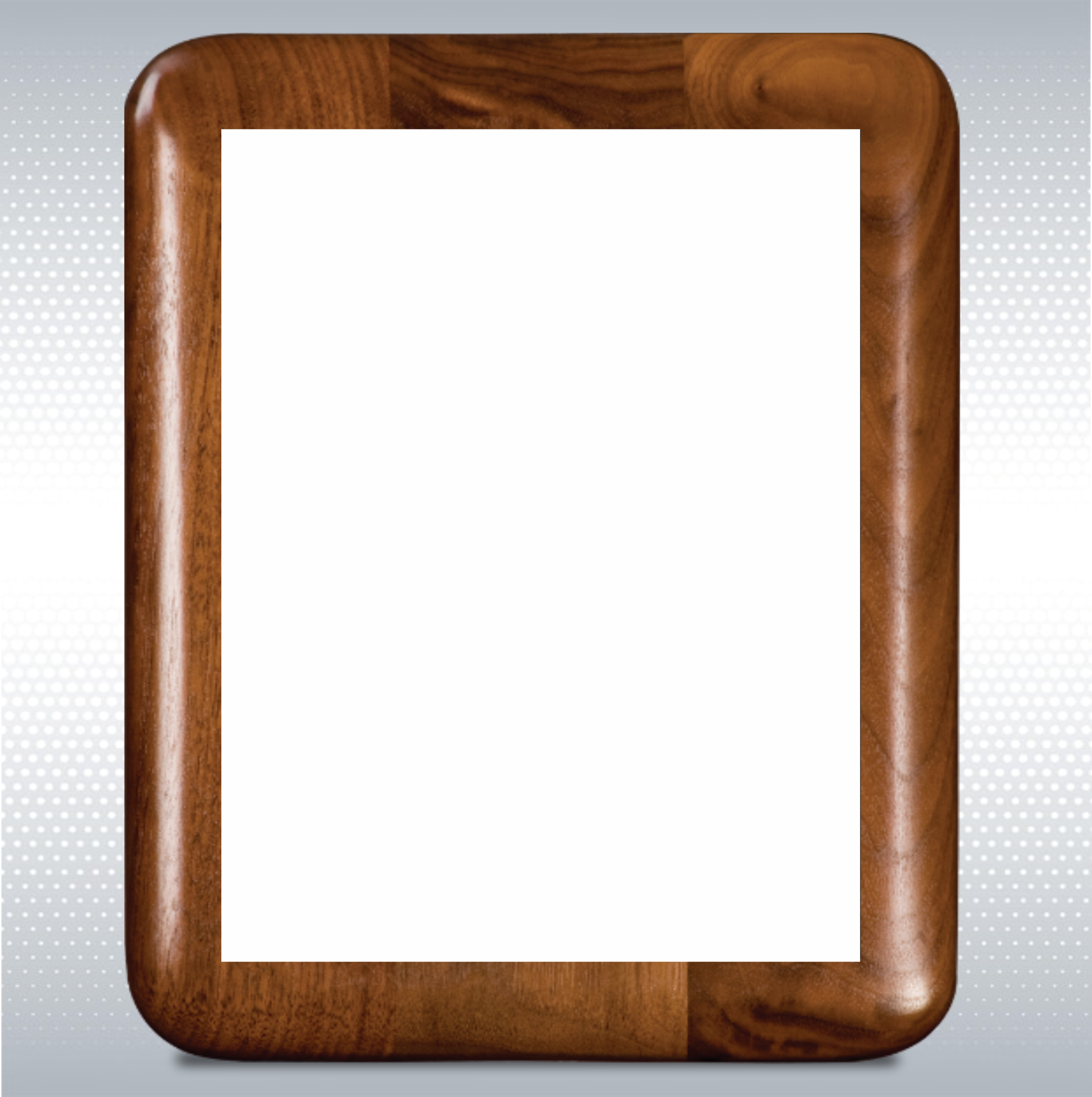 Walnut Elliptical Edge Rounded Plaque/w Sublimated Plate 5
