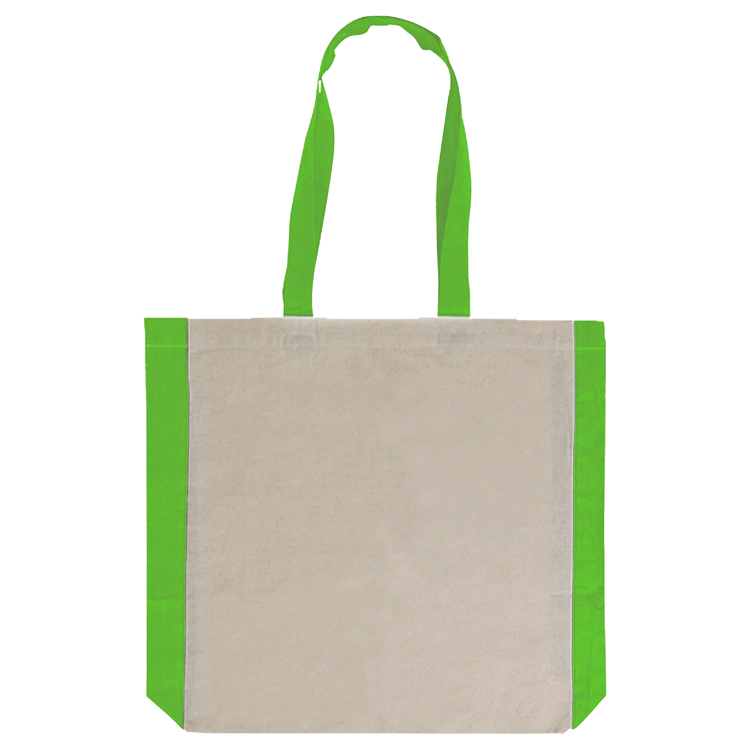 Side Lime Color Cotton Tote 2