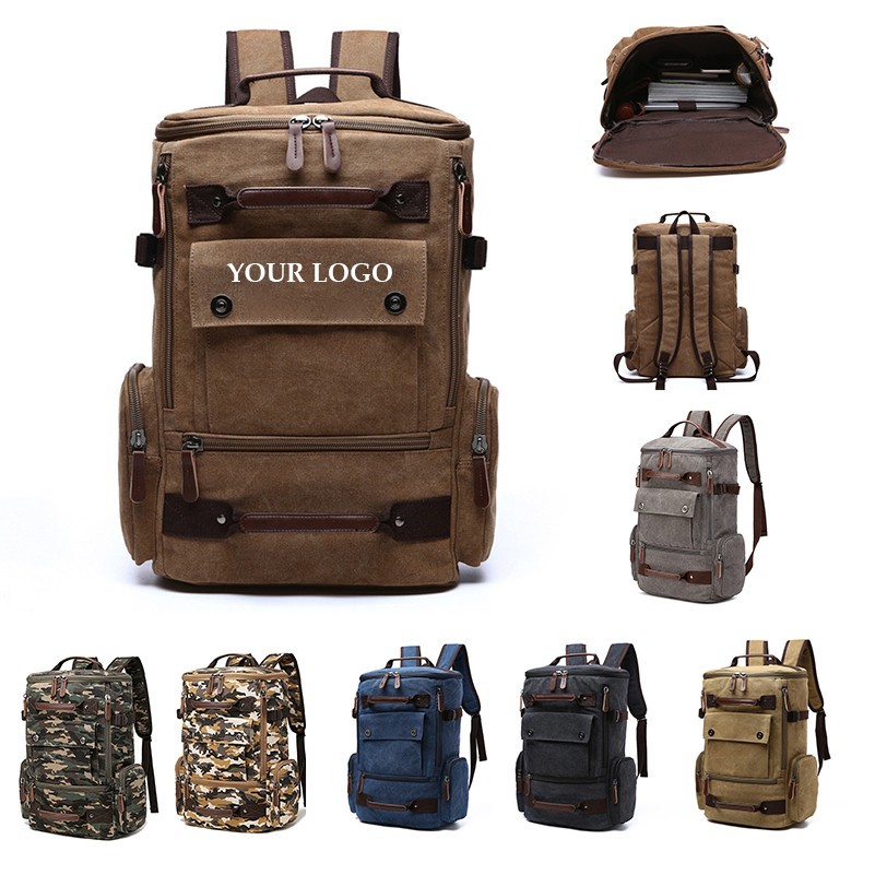 Vintage Canvas Laptop Backpack for Men 4