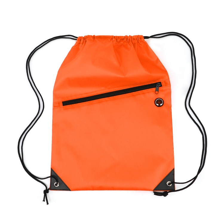Drawstring Backpack with Front Zipper Pocket 17