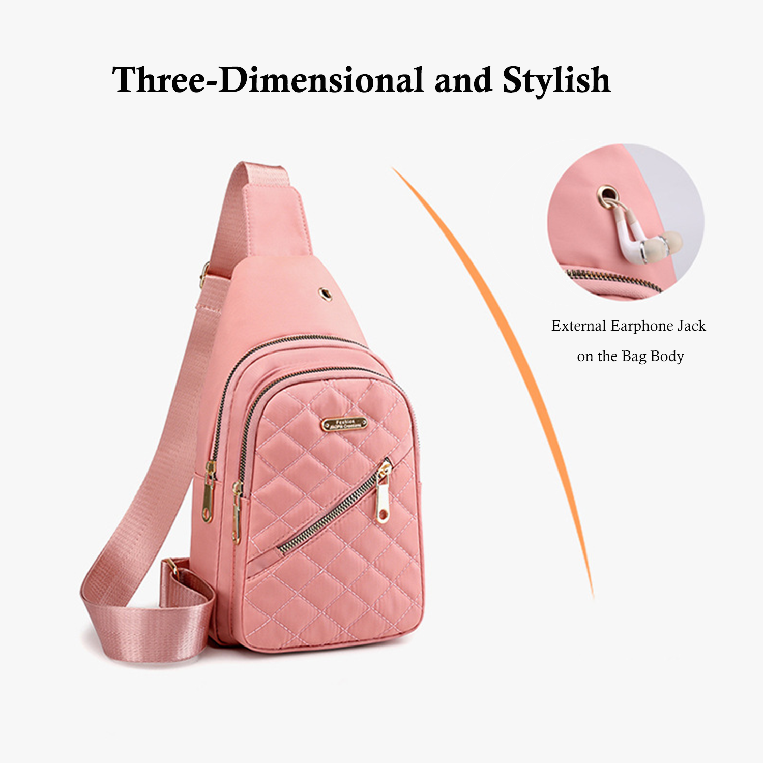 earphone jack water-resistant Nylon Cross Body Sling Bag 10