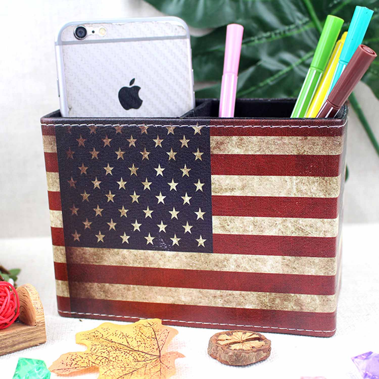 Pen holder, stationery, leather storage box 5