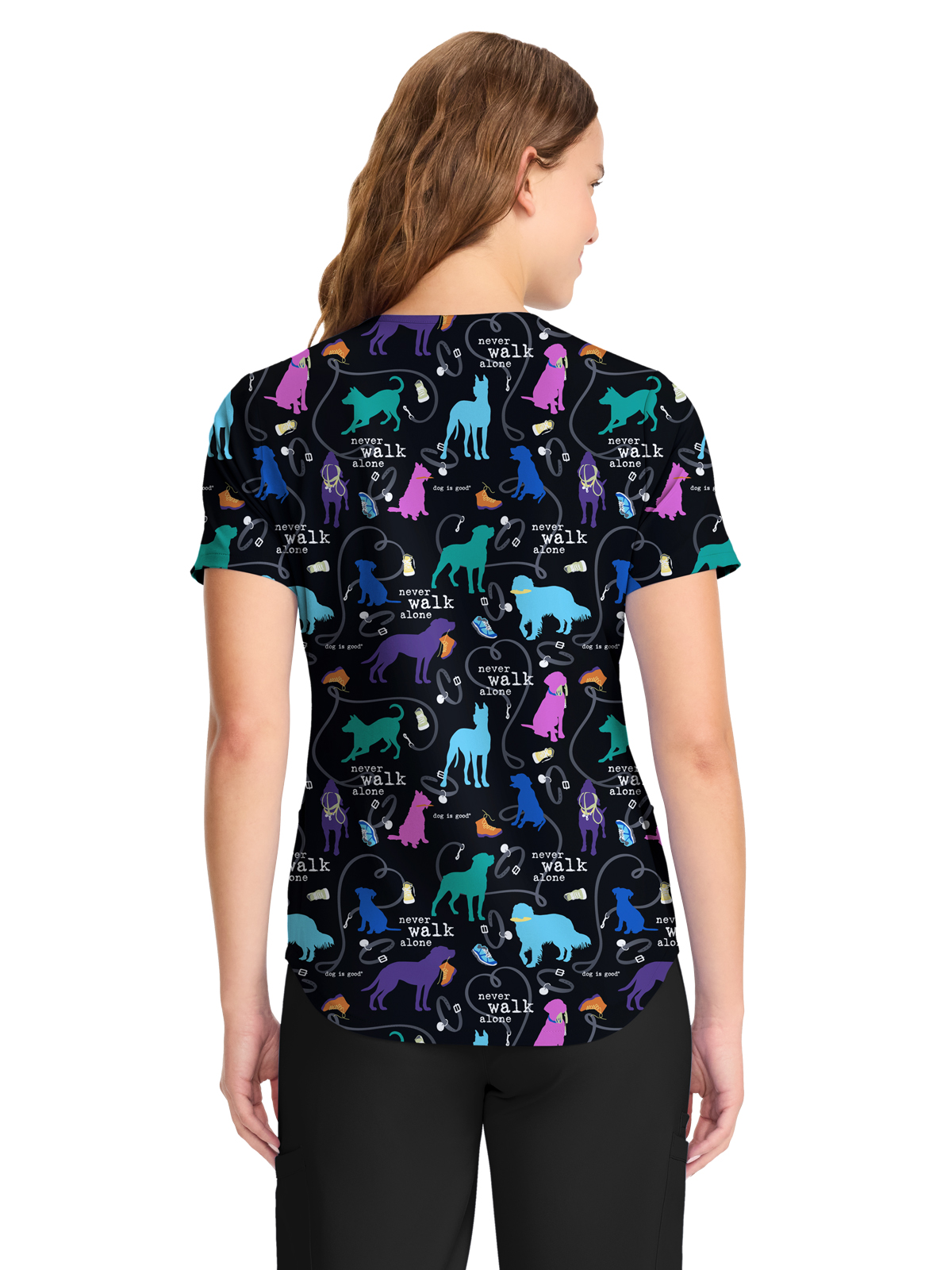 Cherokee - Tooniforms - Women's V-Neck Print Top 8