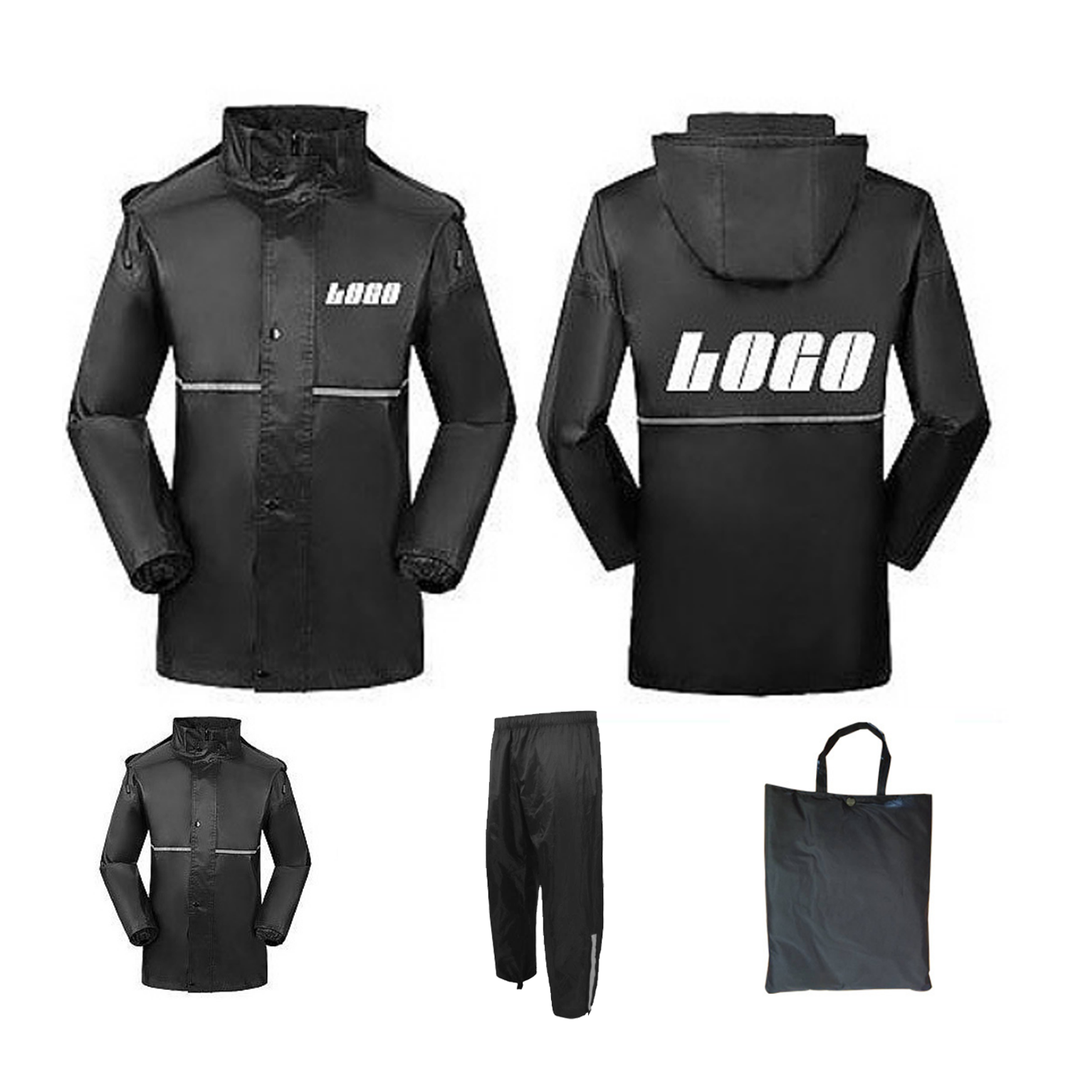 Reflective Oxford Cloth PVC Coated Raincoat 3