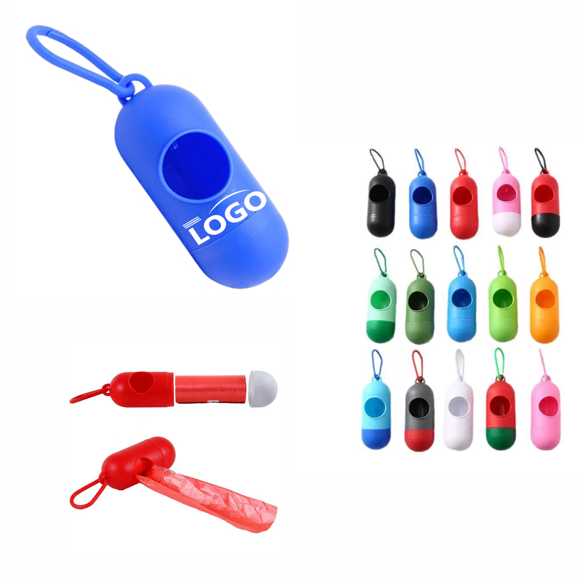 Portable Capsule Pet Garbage Bag With Hook MOQ 10pcs 1