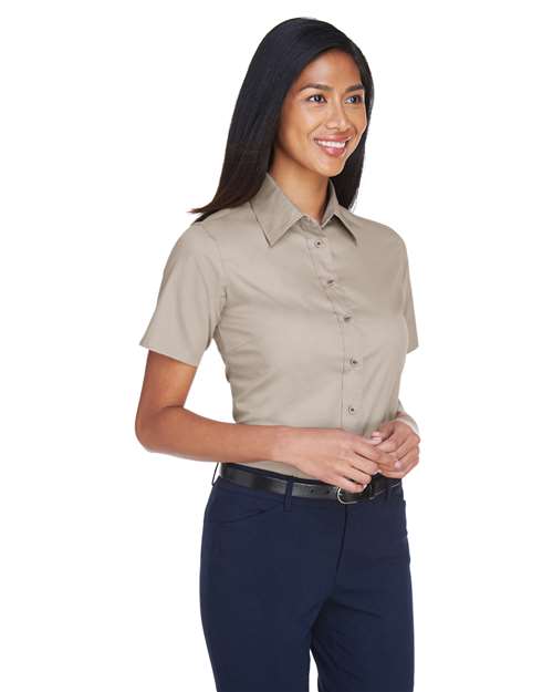 Women's Easy Blend™ Short Sleeve Twill Dress Shirt with Stain-Release - M500SW 8