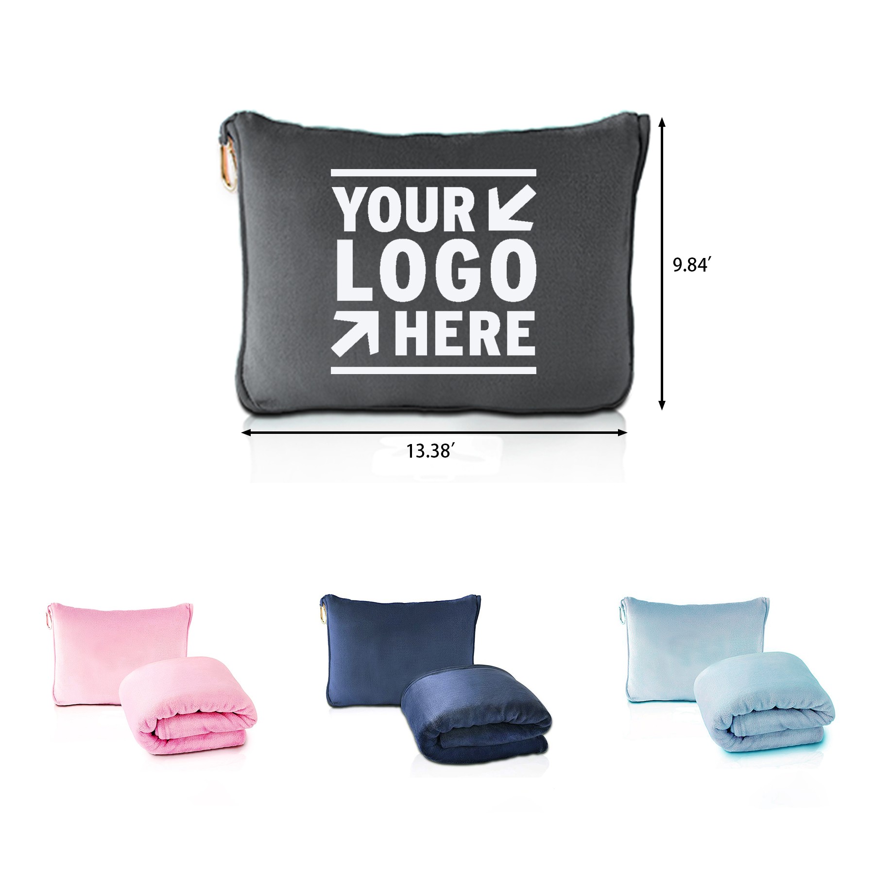 2 in 1 Airplane Blanket with Soft Bag Pillowcase 1
