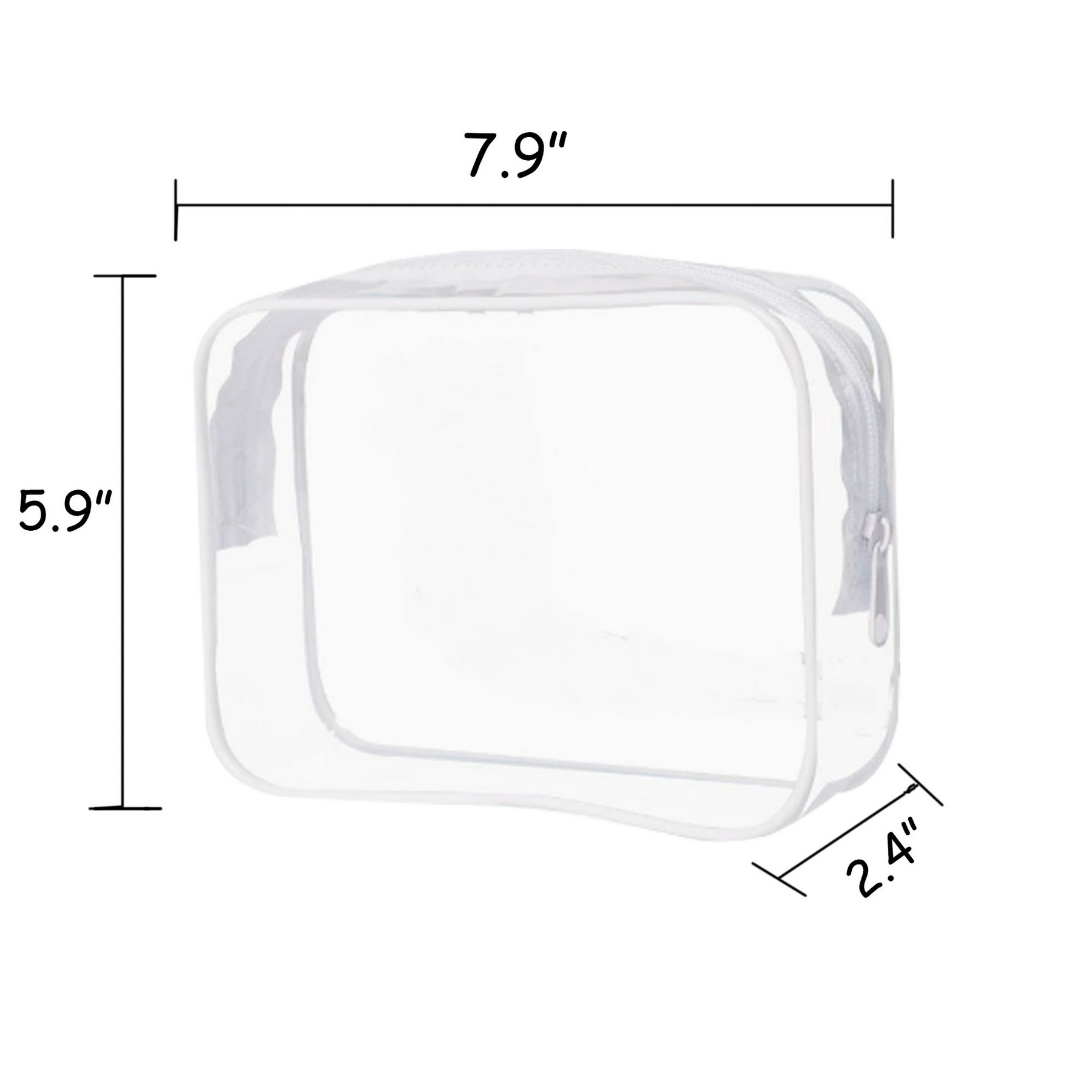 Transparent Portable Cosmetic Bag with Zipper 3