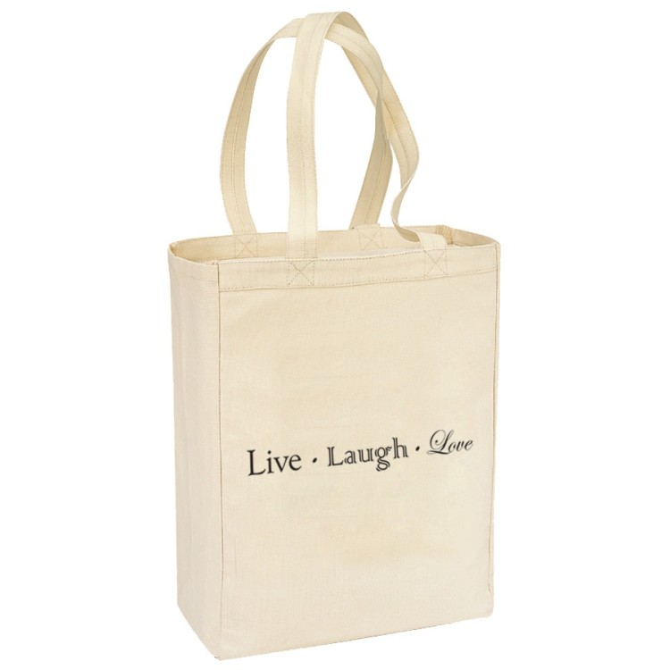 Canvas Gusset Shopping Tote, custom tote bag with logo imprint 4