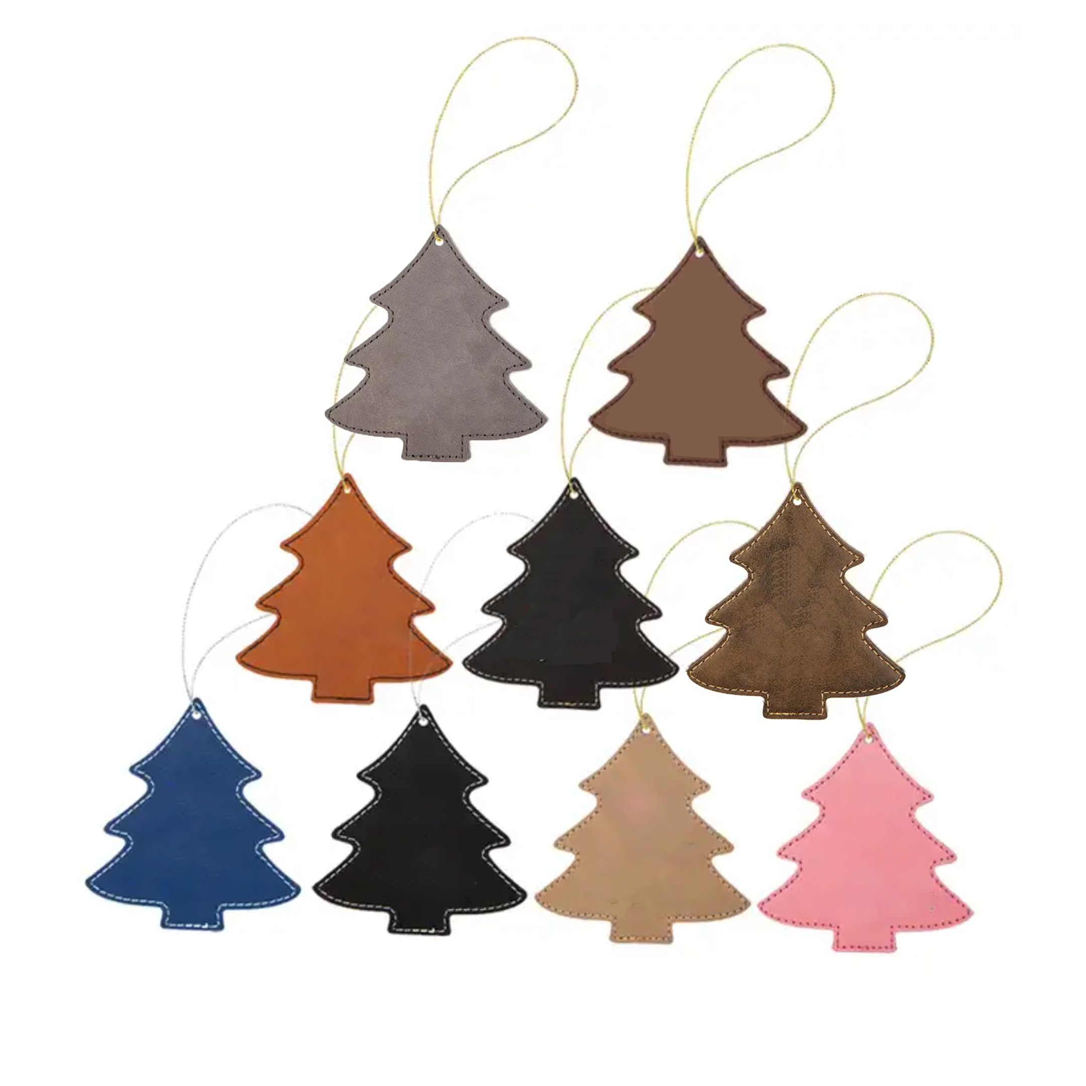 Leather Christmas Tree Shaped Hanging Ornament 8