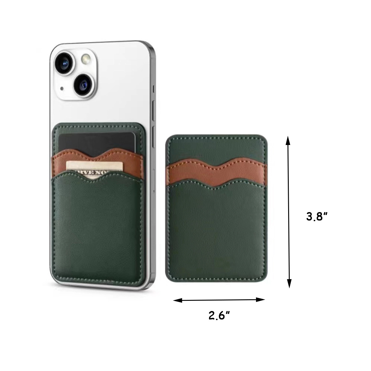 Popular Phone Card Holder With Leather Phone Wallet Stick 2