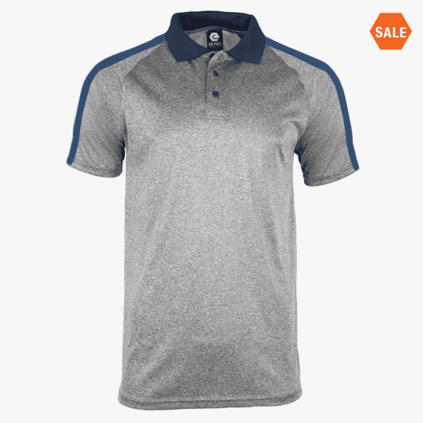 #F107 / Titanium Heather Men's Striped Polo 1
