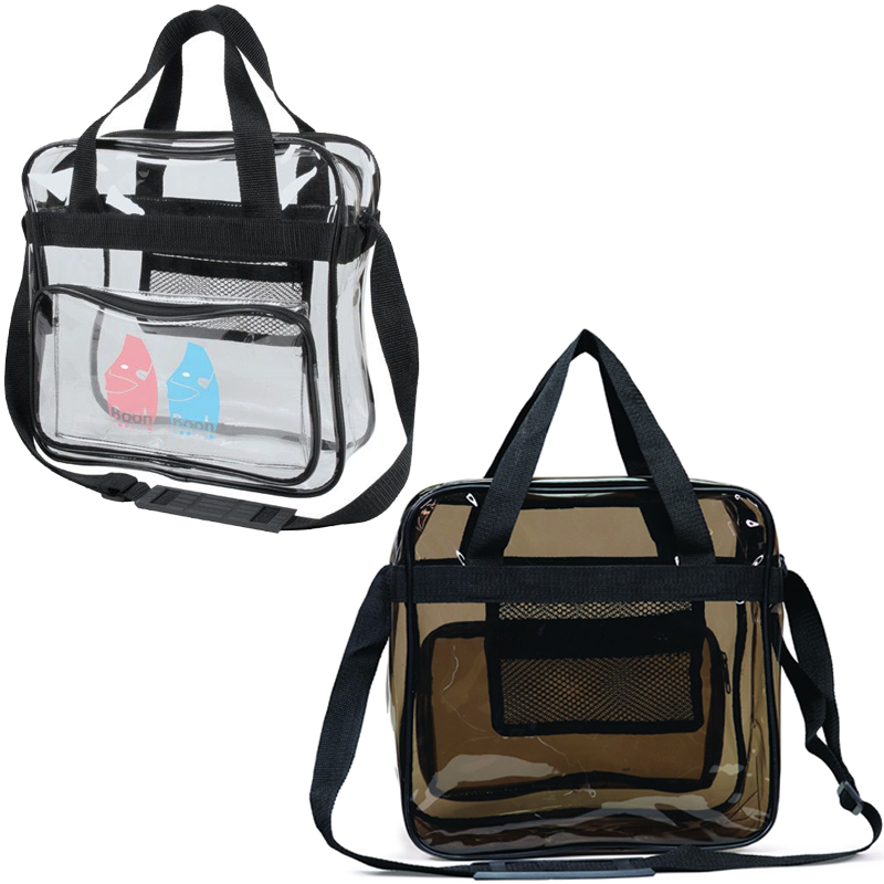 Clear Vinyl Messenger Bag with Black Trim 3