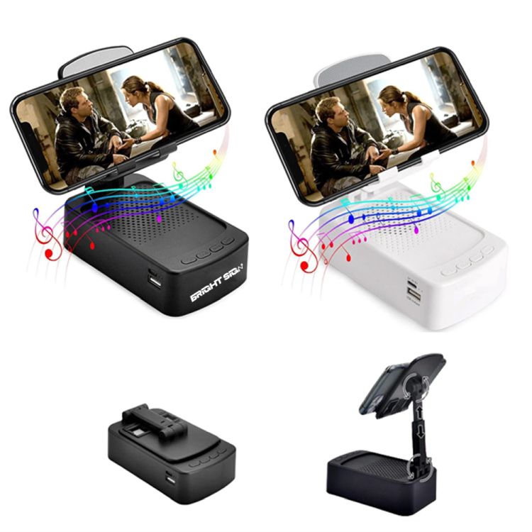 Adjustable Cell Phone Stand with Bluetooth Speaker 2