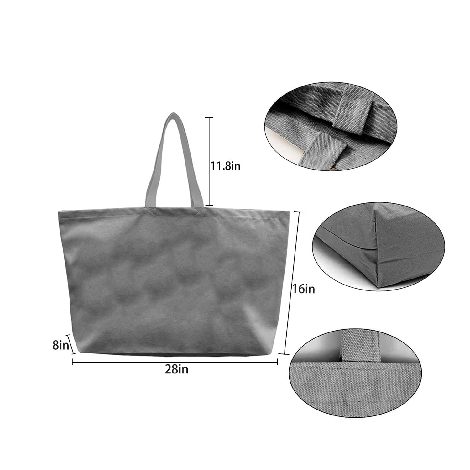 Extra Large Shopping Beach Totes Bag, custom tote bag with logo imprint 4