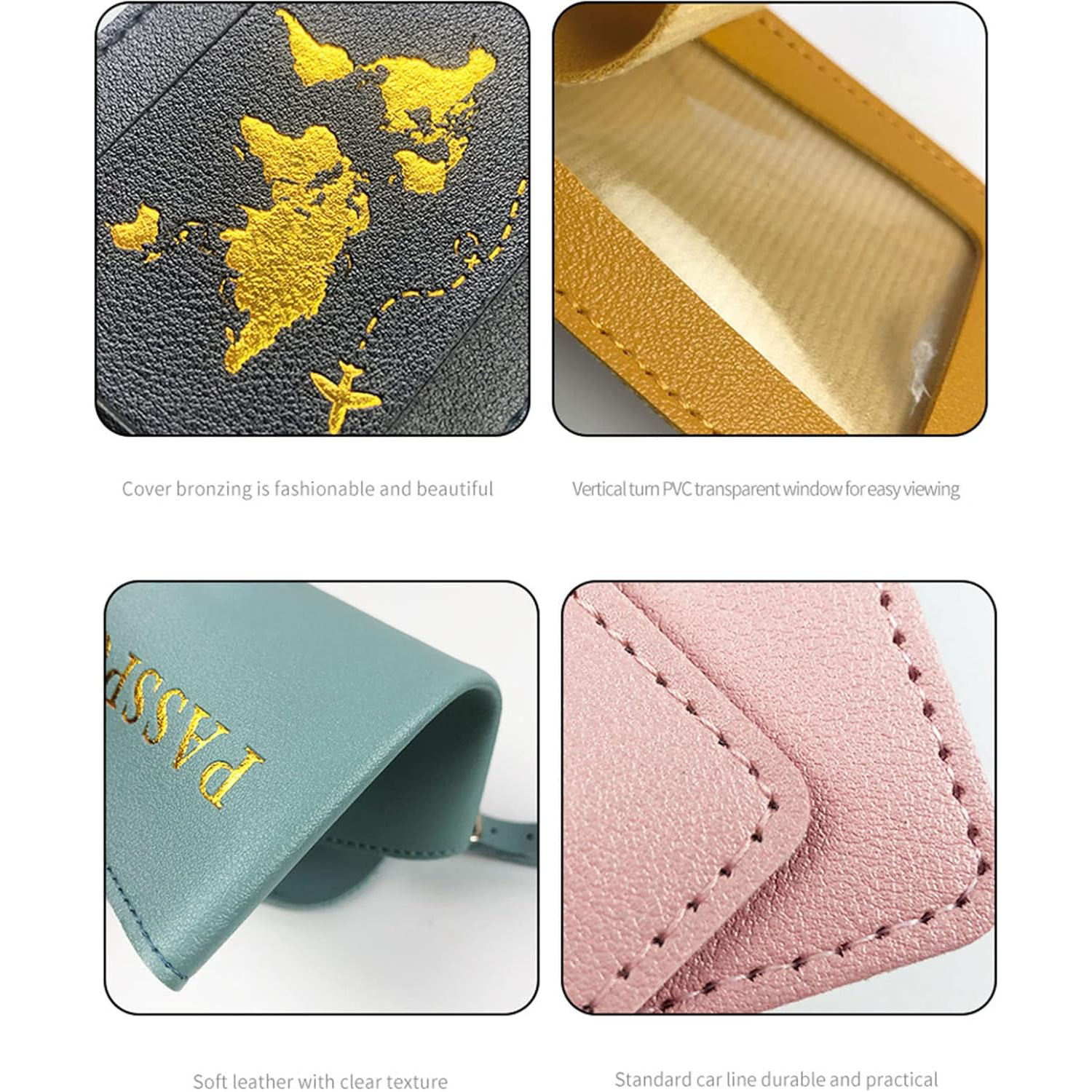 Pu Leather Passport Set 4