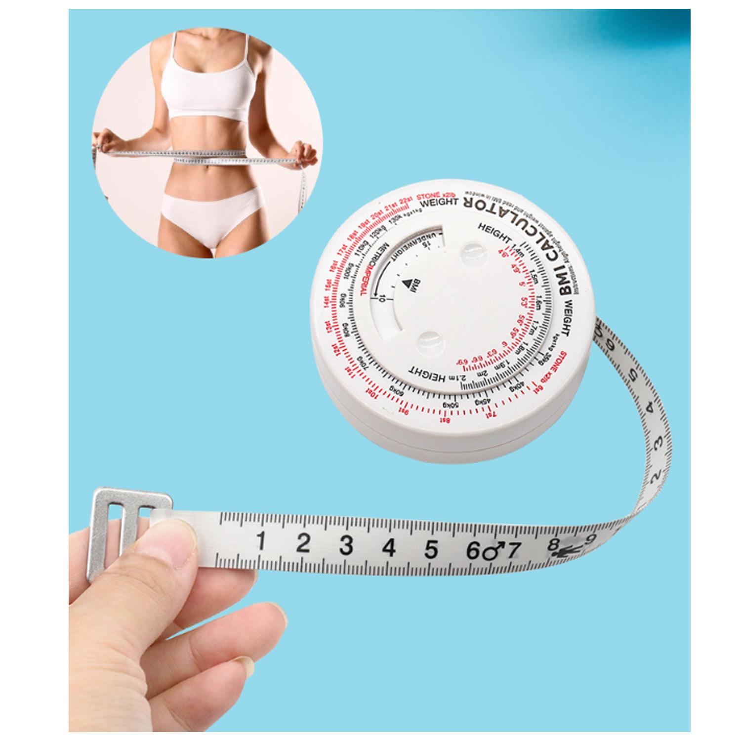 Retractable Plastic BMI Health Tape Measure 3