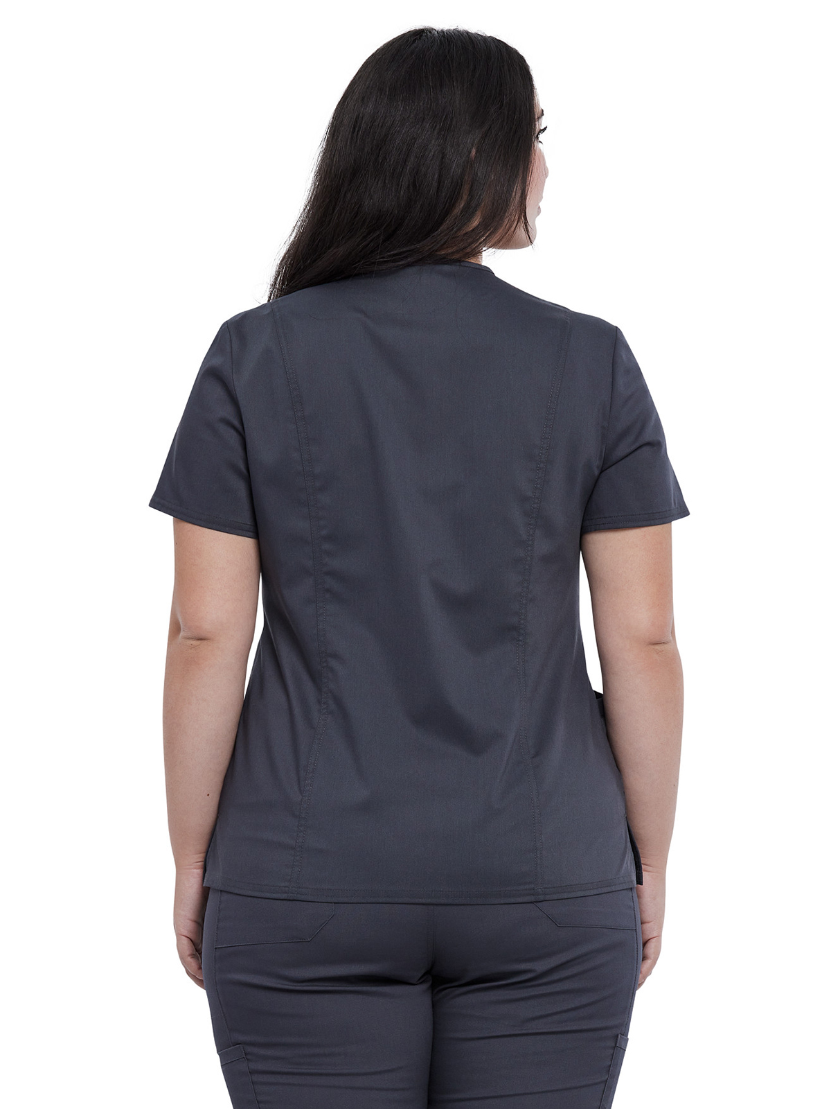 Cherokee - Workwear Revolution - Women's 4-Pocket Snap Front V-Neck Top 8