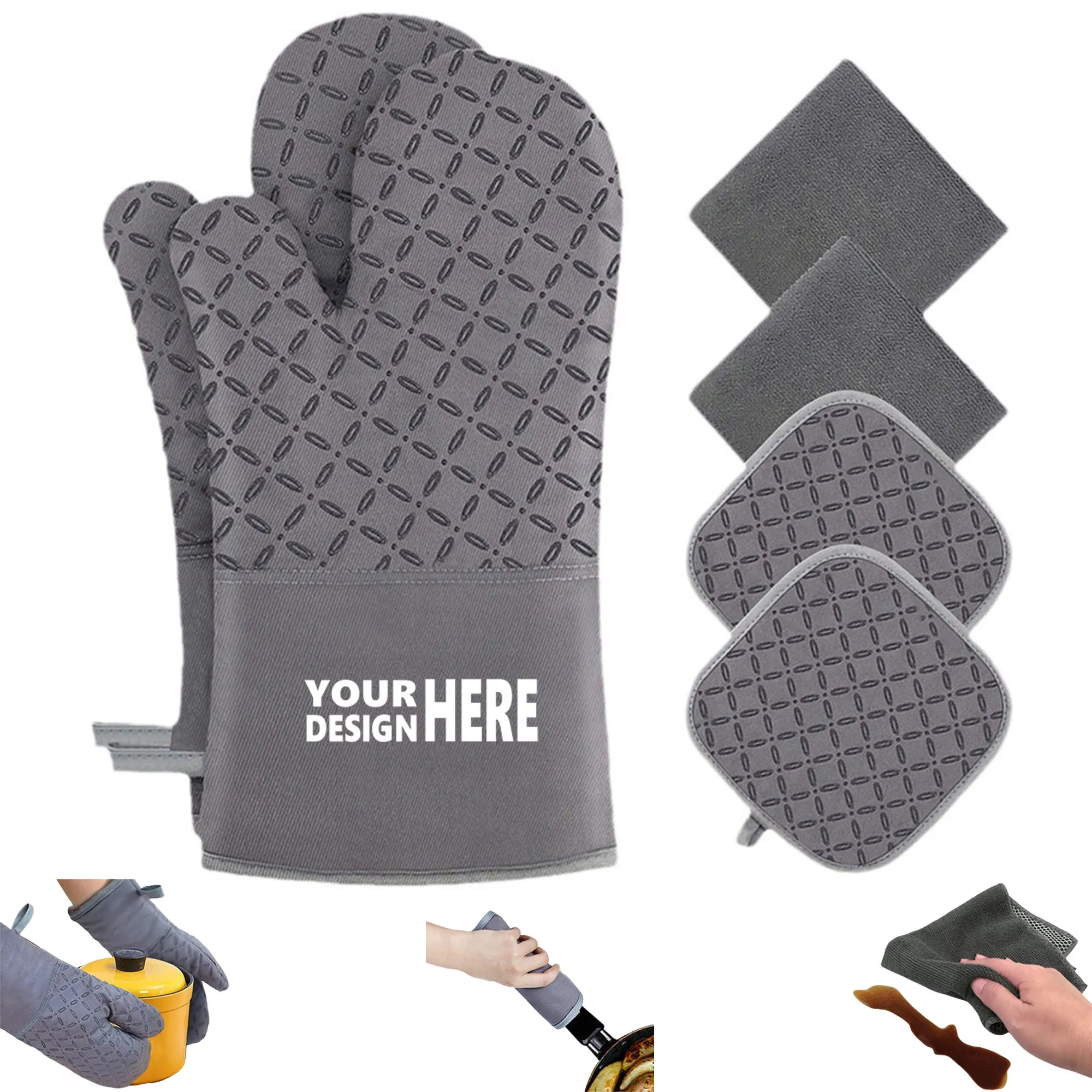 Oven Mitts and Pot Holders Set 7