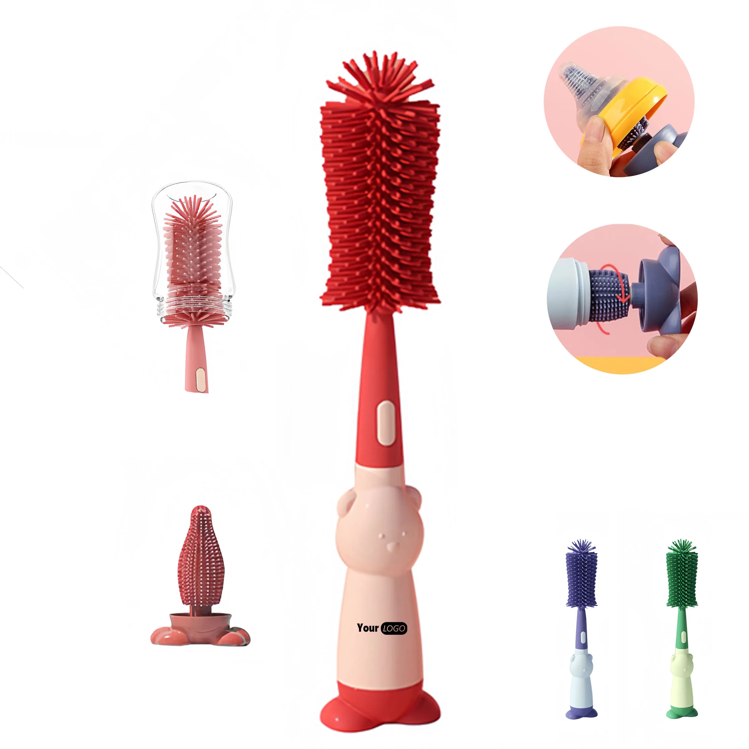 Silicone Multi Functional Portable Cleaning Bottle Brush 4