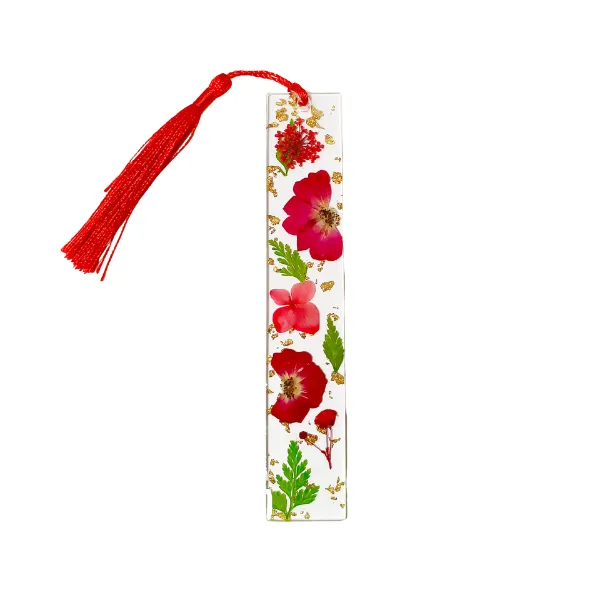 Pressed Flower Resin Bookmark with Tassel 6