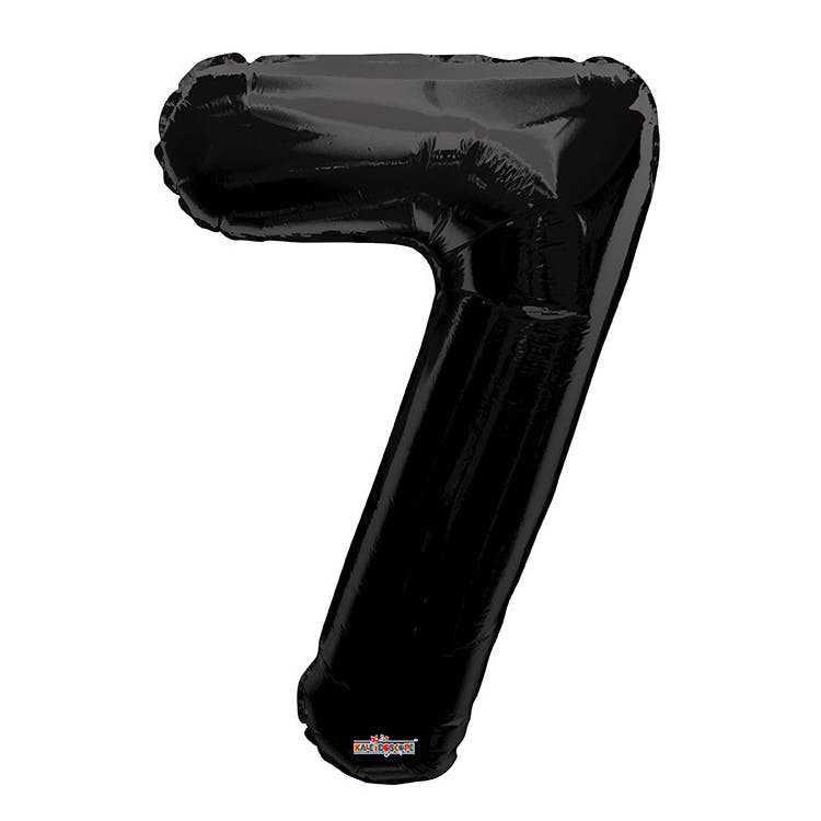 Mylar Number 7 Balloons - Black 34" 2