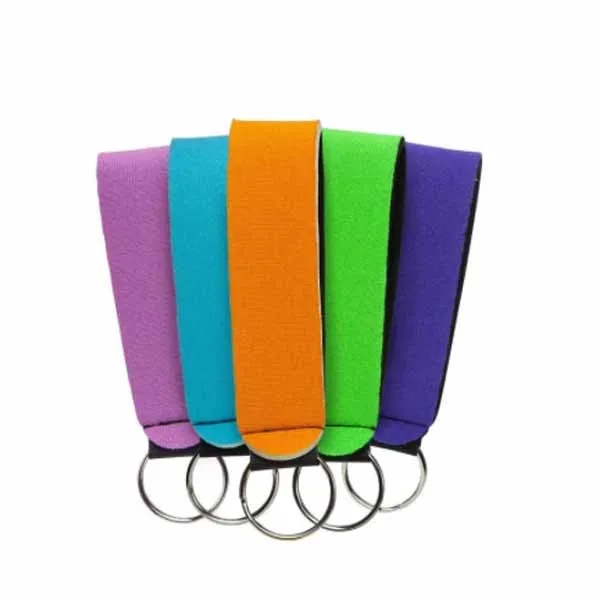 Metal Ring Neoprene Wristlet Keychain Lanyard Strap 7