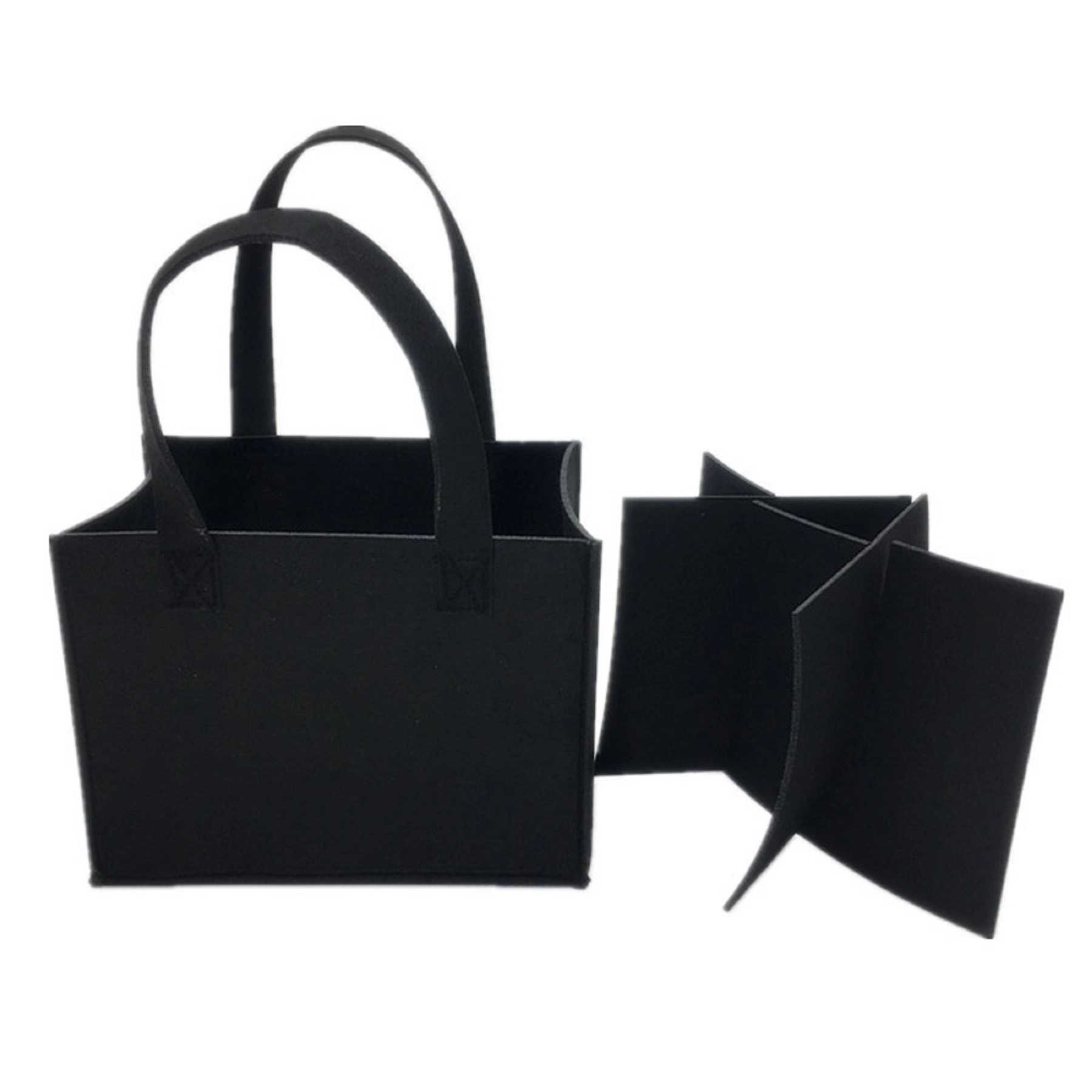 Multi-pockets Felt Wine Tote Bag Beer Pouch with Handle 9