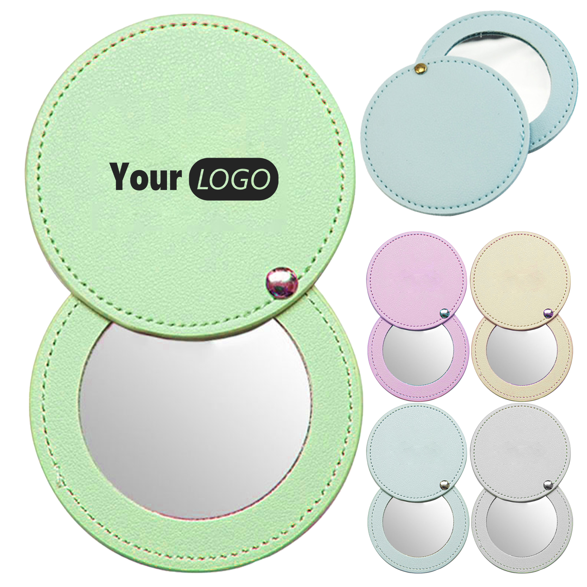 Pu Stylish Leather Compact Mirror 2