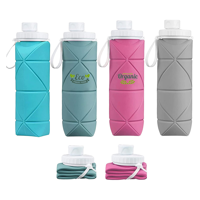 20oz Leakproof Silicone Collapsible Water Bottles 2