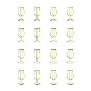 Wine Glass Shaped Paper Clips In Tin Box Customizable Lid Set Of 16 6