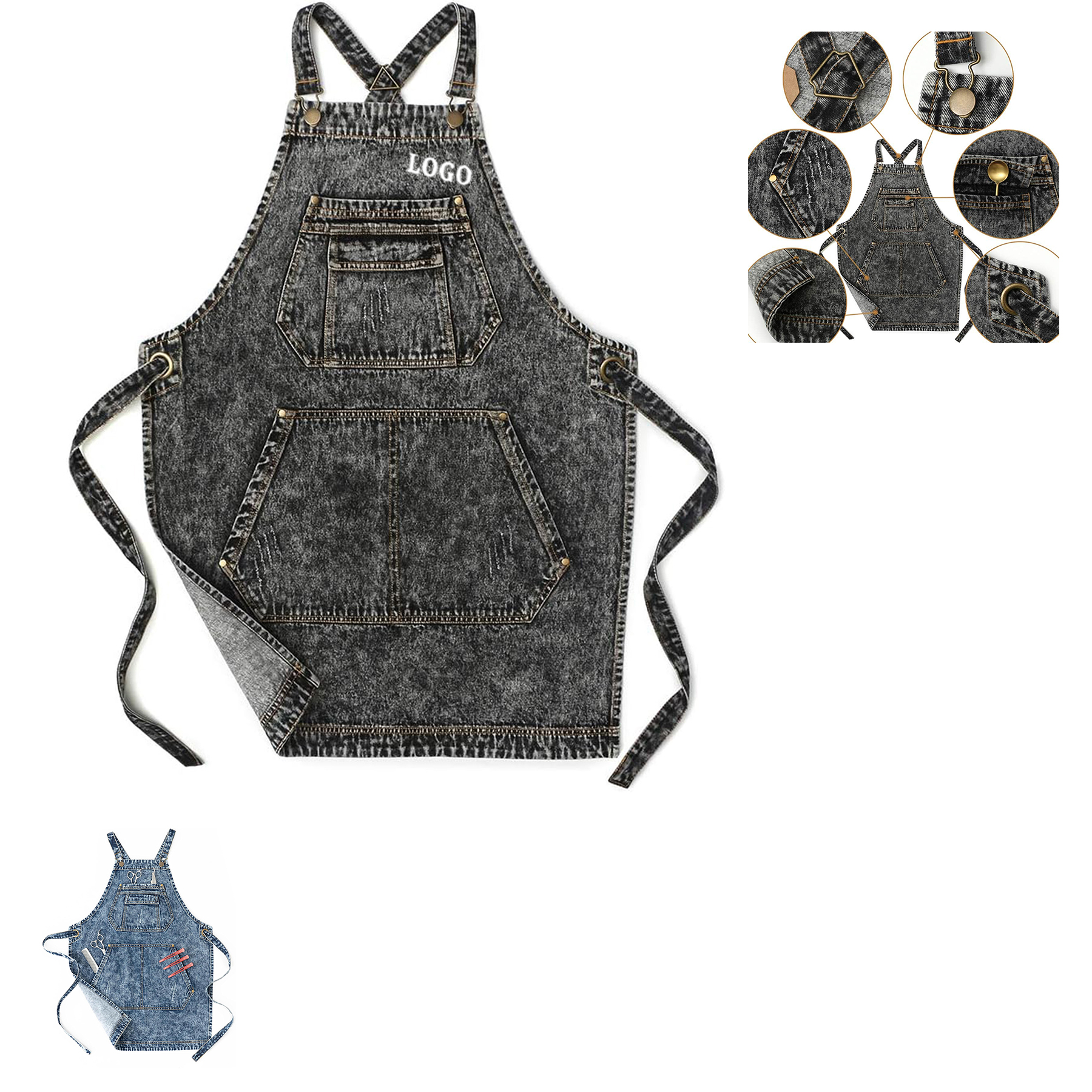 Cotton Denim Artist Working Apron 4