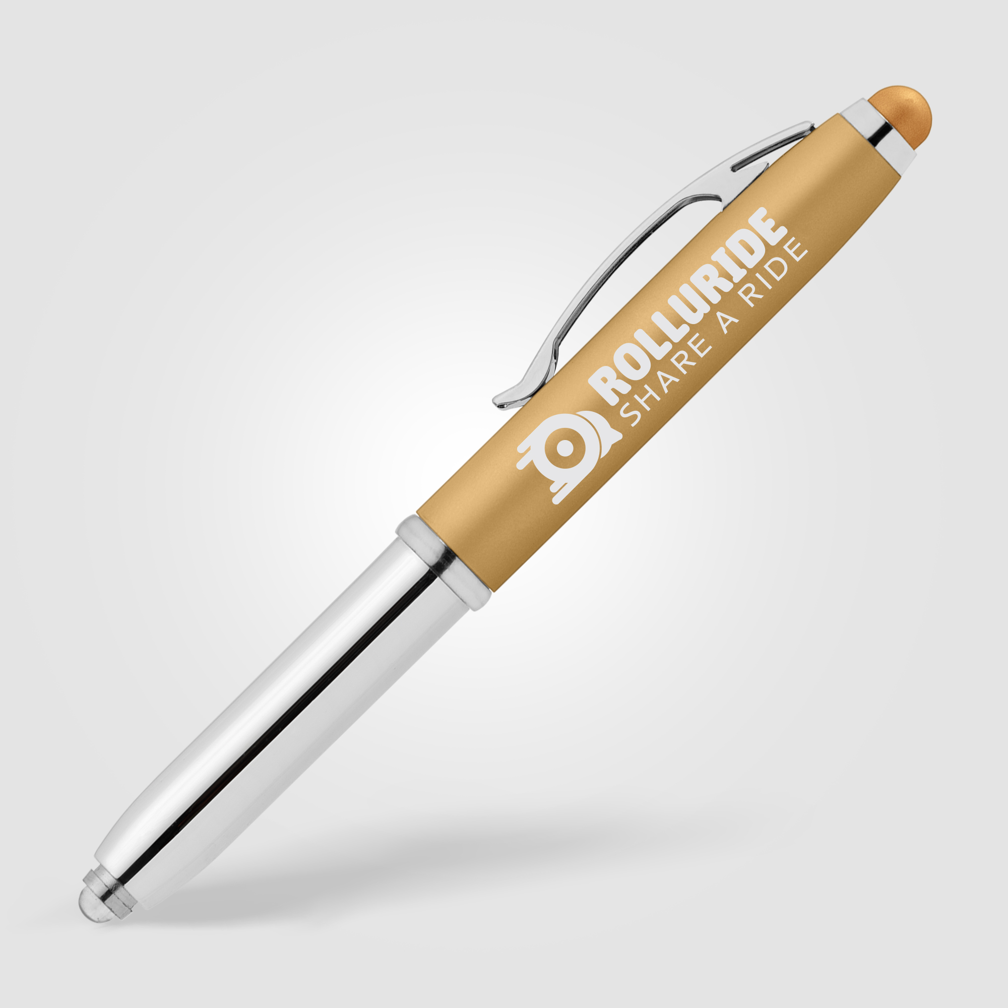 Vivano Softy Metallic Pen w/ LED Light and Stylus 12