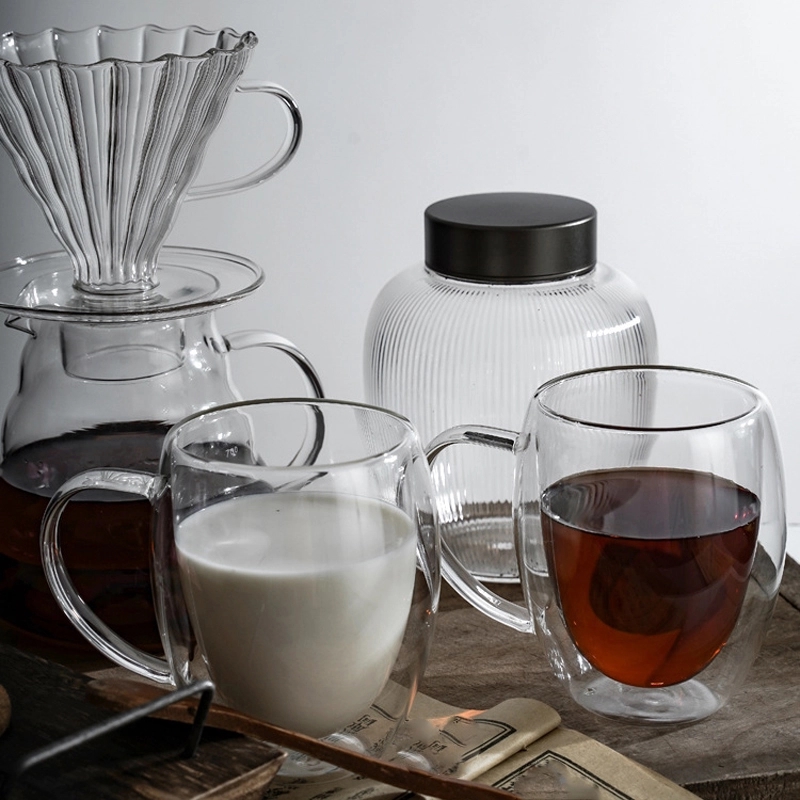 10 OZ Glass Tea Coffee Mug Office Drink Cup 2