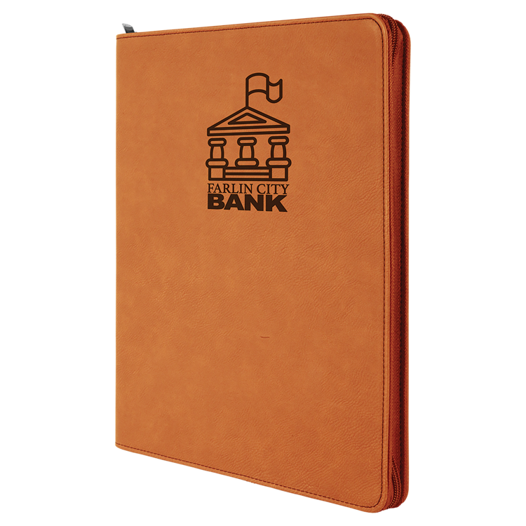9 1/2" x 12" Rawhide with Zipper Leatherette Portfolio with Notepad 5