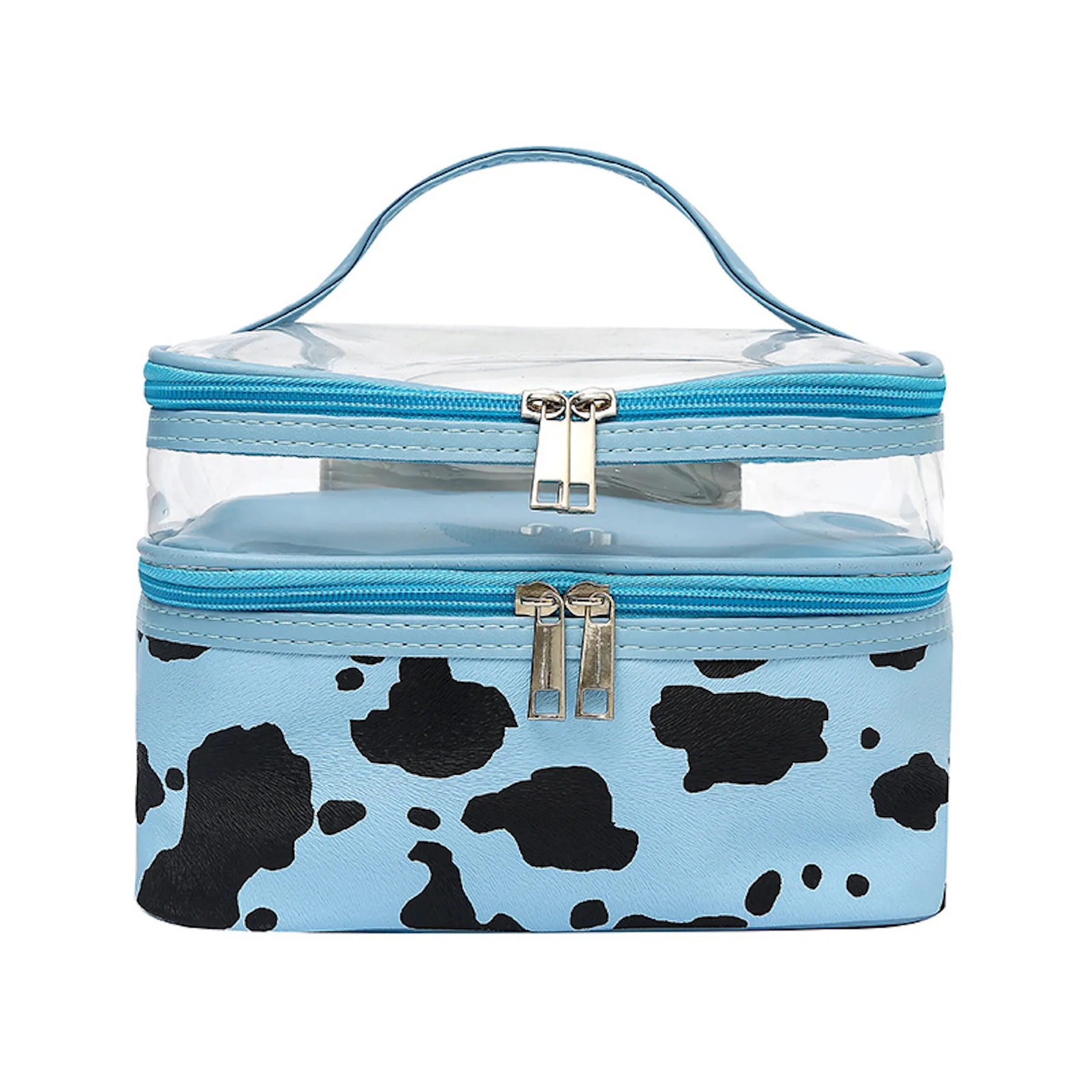 Cows Double Layer Travel Storage Cosmetic Cases 8