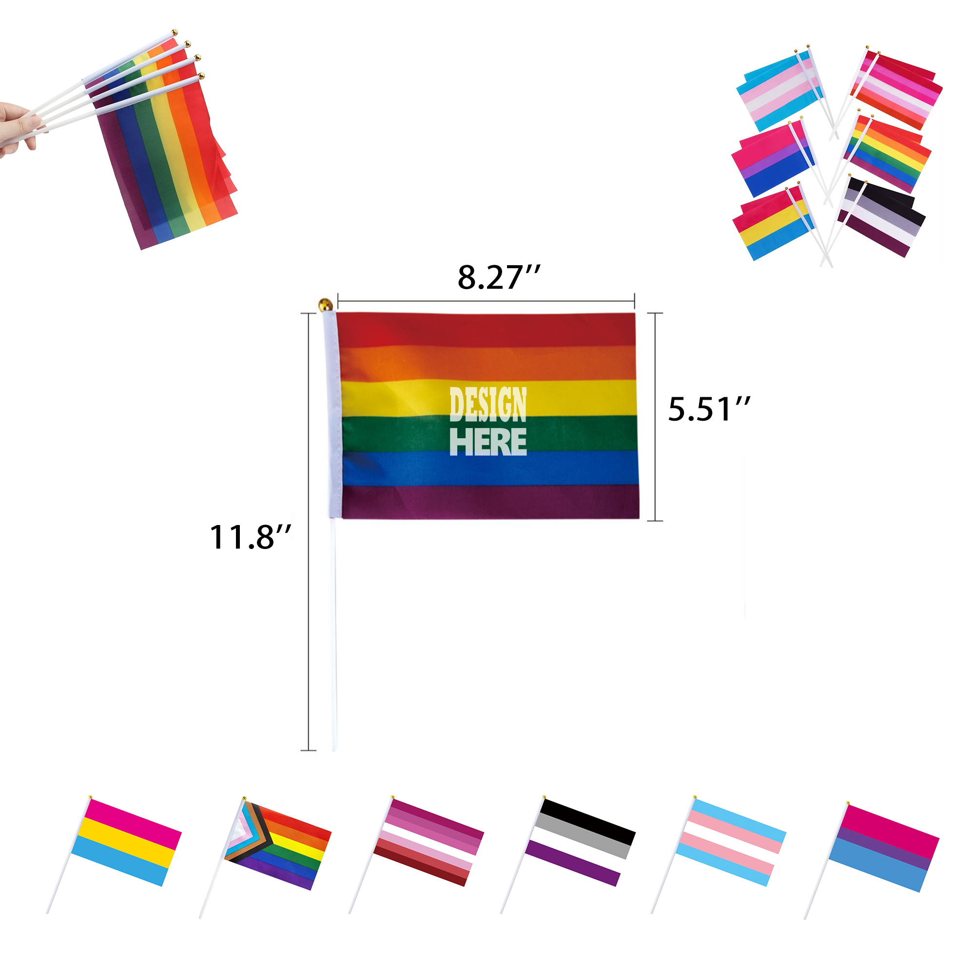 Custom Full Color Mini Hand Waving Flag MOQ100 1