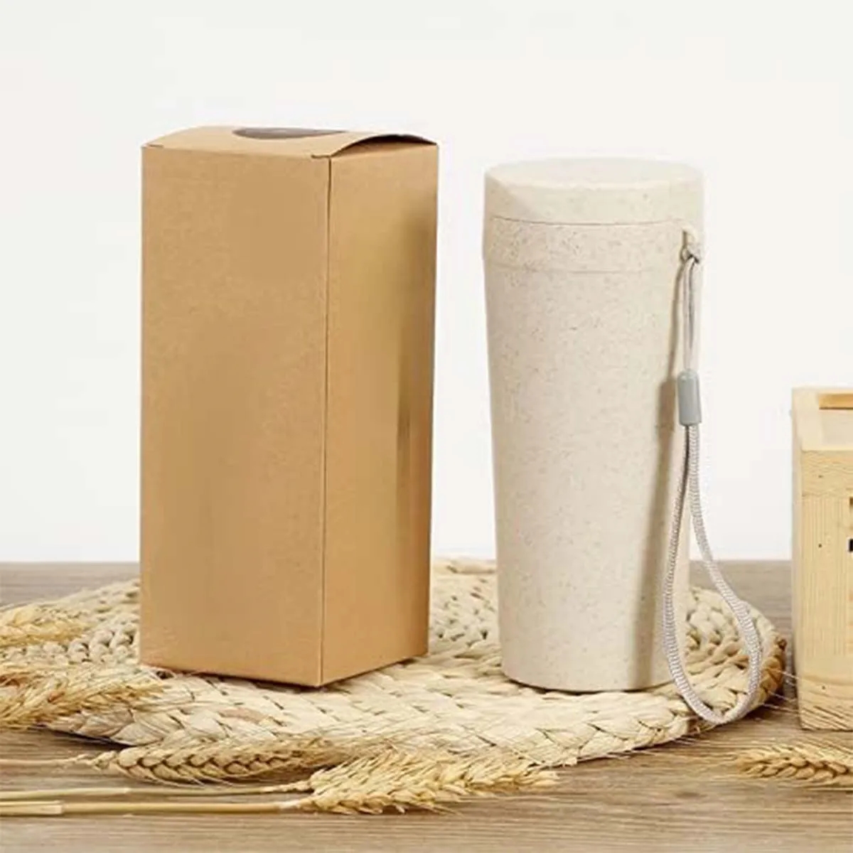 Shatter Resistant Durable Portable Wheat Straw Cup 2